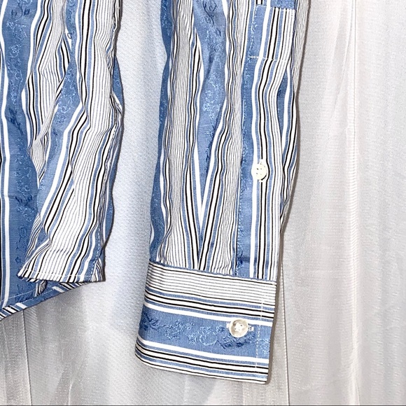 EUC H&M Casual Button up Blue Stripe Shirt, L - Picture 4 of 11